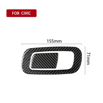 Stylizacji samochodów włókna węglowego naklejka Honda Civic 10th 2016-19 wnętrze samochodu konsola schowek przycisk pokrywa ochronna naklejka
