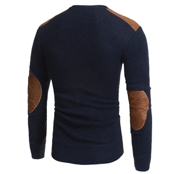 Sweter sweterek mężczyźni 2018 męski marki dorywczo cienkie swetry mężczyźni zamsz patch projekt zabezpieczenia O-neck sweter męski