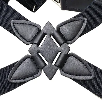 Szelki męskie szerokie regulowane cztery klipsy X - Back elastyczne czarne super szelki szelki męskie