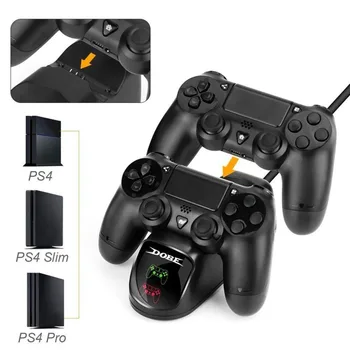 Szybkie ładowanie PS4 Dock Dual Controllers Charger Charging Station Gamepad Stand Holder Base dla SONY PlayStation 4 PS4/Pro/Slim