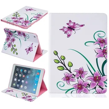 Słodki miś case sztuczna skóra do Ipad 5 ipad Air Case Butterfly Flower Stand Tablet Cover 9.7