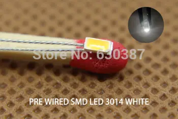 T3014W 20szt jasny biały Led SMD 3014 wstępnie припаянные mikro-Литц przewodowe przewody nowe