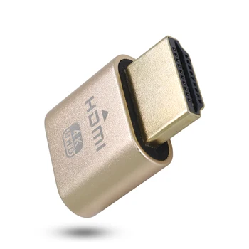 TISHRIC 10pcs Gold HDMI VGA Dummy Plug Virtual Display Emulator Adapter DDC Edid Support 1920x1080P Video Card BTC Mining Miner