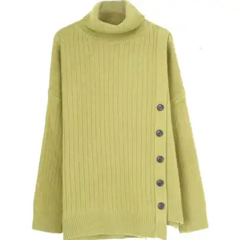 TVVOVVIN modne swetry sweter damski jesień i zima golf koreański styl swetry Damskie kolor bluzki damskie XX035