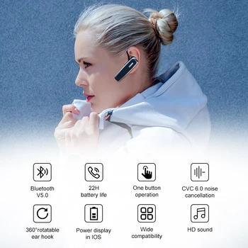 TWS LC-B30 Ear Hook Bluetooth, słuchawki Bezprzewodowe sportowe słuchawki redukcja szumów dla Oppo Iphone Xiaomi Music Business słuchawki