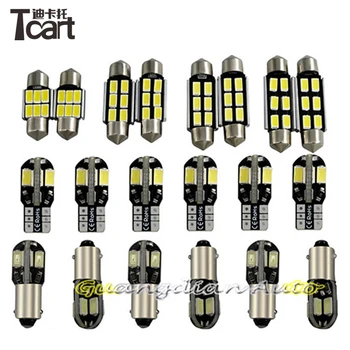 Tcart 15szt Car LED Interior Light Kit Front Map lamp Trunk bulb os kopuła światła do Peugeot 508 2011-2016