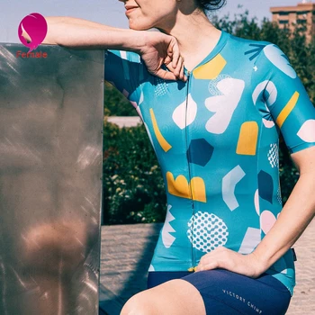 Team Victory Chim 2021 cycling jersey women Summer short sleeve Art style bicycle riding clothing personalizacja odzieży sportowej