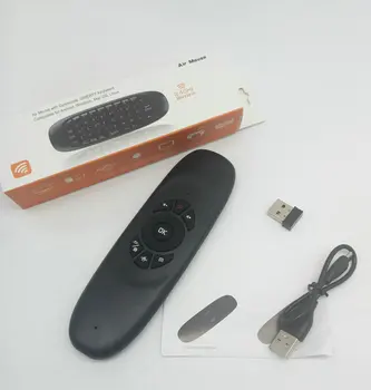 Tikigogo C120 2.4 G żyroskop Air Mouse mini klawiatura bezprzewodowa rosyjski arabski angielski dla systemu Android Smart TV Box PC pilot zdalnego sterowania