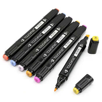 TouchFive Marker Colors Choose Brush Pen alkoholowe oleiste tusz Art Marker For Manga Dual Czele Sketch Markers