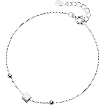 Trust 925 srebro, żeński, moda biżuteria drutu rysunek kwadratowy bransoletka 18 cm prezent dla dziewczyny pani DS153 Darmowa wysyłka