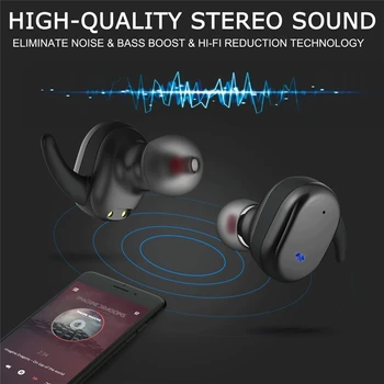 Tws bezprzewodowe słuchawki Bluetooth, słuchawki 3D zestaw słuchawkowy stereo-słuchawki Bezprzewodowe, słuchawki z mikrofonem