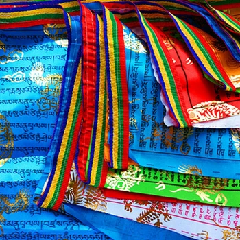 Tybetański buddyjski flagi modlitewne długość 7 metrów zawiera 20 flag Tybetański styl Бронзированный flaga smoka Feniksa dekoracyjny flaga GPD8207