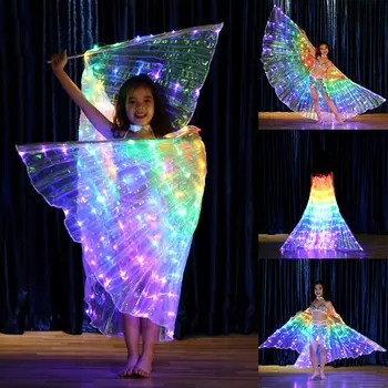 Tęczowe skrzydło LED motyl garnitur Szal Bajki wydajność odzież dla dzieci nowy projekt scena taneczna odzież