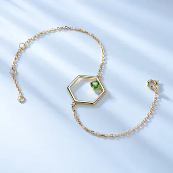 UMCHO naturalny диопсид kamień bransoletki dla kobiet stałe 925 srebro kamień bransoletka łańcuch wykwintne biżuteria prezent ślubny