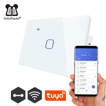 US Wifi App Control Type Wall Light Controller Smart Home Automation Touch Switch wodoodporny ogniotrwały 1G 2G 3G telefon wł./wył.