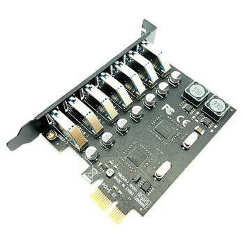 USB 3.0 PCI-E Expansion Card Adapter 7 portów USB 3.0 Hub Adapter zewnętrzny kontroler PCI-E Extender PCI Express Card do komputera stacjonarnego