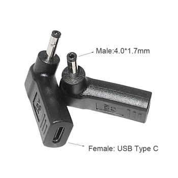 USB 3.1 Type C USB Female-to-DC 4.0*1.7 męski adapter ładowarki złącze zasilacza do laptopa Lenovo, Asus, BenQ PD