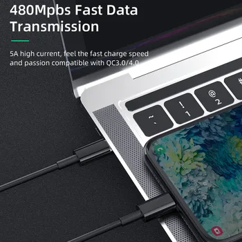 UTBVO USB C to USB Type C kabel do ładowania do Xiaomi Redmi Note 8 Pro Quick Charge 4.0 PD 100 W szybkie ładowanie dla MacBook Pro Huawei