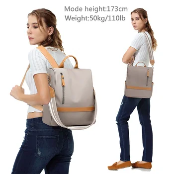 VASCHY kobiety противоугонный plecak portfel nylon torba na ramię o dużej pojemności plecak damskie mini-torby plecak
