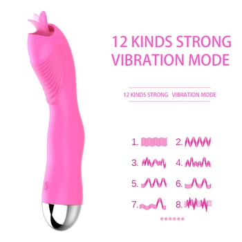 VATINE 12 Frequency Tongue Licking Vibrator Clitoris Stimulator G-spot Massager kobieta masturbator silikonowe sex zabawki dla kobiet