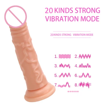 VATINE 20 Speed dildo wibrator G Spot masażer do stymulacji łechtaczki sex zabawki dla kobiet erotyczne wodoodporny realistyczny penis