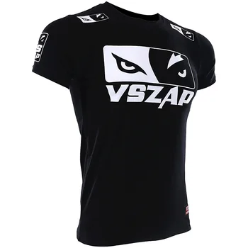VSZAP Fighting T-Shirts Quick Dry Rashguard MMA Boxing T shirt Men MMA Gym Kickboxing Muay Thai Boxing Training