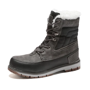 Vancat zimowe ciepłe, mięciutkie futrzane buty zimowe męskie botki jakość casual buty motocyklowe wodoodporne męskie buty duże rozmiary 39-47
