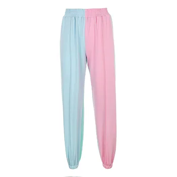 Vintage spodnie sportowe Damskie punk-biegacze damskie sportowe spodnie meble ubrania luźne spodnie różowe w kolorowe spodnie hip-hop koreański styl