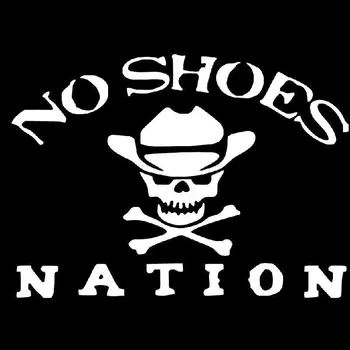 Volkrays Creative Car Sticker No Shoes Nation Die Cut Kenny Chesney Accessories odblaskowe Winylowa naklejka czarny/Drzazga,13cm*19cm