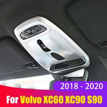 Volvo XC60 XC90 S90 2018 2019 2020 ABS Carbon Fiber Car Interior Front Reading Light Frame Cover Sticker Trim Accessories