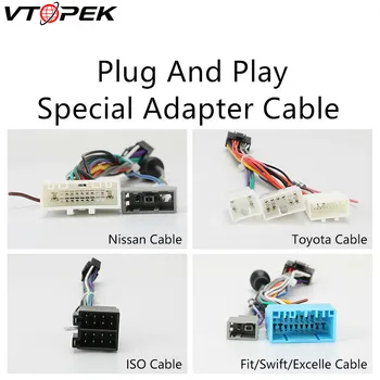 Vtopek Android Car Radio Accessories Wire Adapter Złącze Plug and Play kabel do Toyota Nissian Honda Volkswagen Hyundai Kia