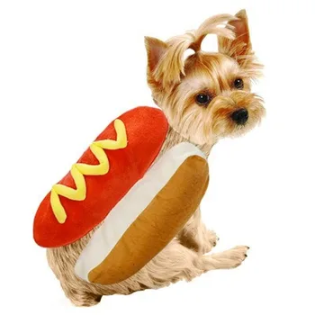 WARMMIKI Pet Cat psa kiełbasa kostiumy mały pies odzież dla Halloween party hamburger cosplay kostium akcesoria dla psów