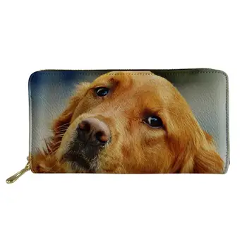 WHEREISART damskie portfele golden retriever telefon Pocker posiadacz karty torba dla pieniędzy Pies zwierzęta portfel Portefeuille Carte de Credit