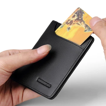 WILLIAMPOLO cienki portfel męski wysokiej jakości skórzany mini-portfel krótki pionowy pakiet kart pl296