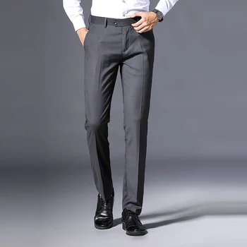 WOLF ZONE Brand spodnie Męskie casual wysokiej jakości klasyczne modne męskie spodnie czarne biznesowych formalne długie Męskie spodnie