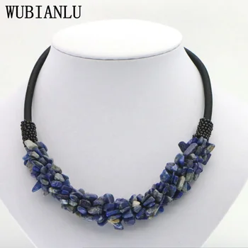 WUBIANLU 13 stylów naturalny podłużnica Koral turmalin Lapis lazuli Agaty awenturyn Чокеры naszyjniki biżuteria Dla kobiet