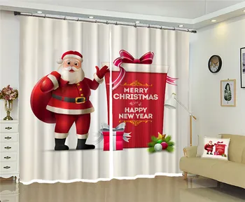 Wesołych Świąt drukowanie 3D twórczych świątecznych zdjęć precyzyjny szarej zasłony do salonu luksusowe zasłony