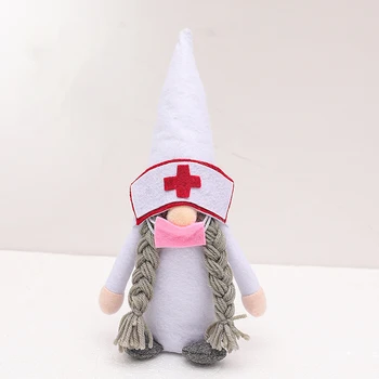 Wesołych Świąt lekarz i pielęgniarka Mikołaj Bezpłciowy lalka dekoracja Nowy rok 2021 ozdoba choinkowa dla domu CH10