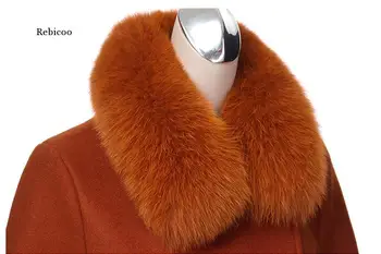 Wełniany płaszcz nowa moda duży futrzany kołnierz plus długie cienkie płaszcze moda kolorem grube płaszcze zimowe pasa kurtki 3XL