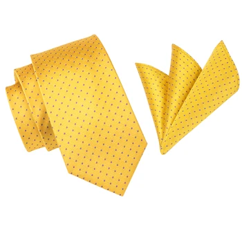Witam-Złoty krawat jedwabny krawat 2018 nowy projektant żółte kropki duże krawaty dla mężczyzn wysokiej jakości, ręcznie żakardowe tkaniny krawat szyi 160 cm CZ-009