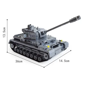 Wojskowy duży czołg Panzer IV model bloki zestawy armia WW2 Brinquedos cegły zestaw zabawki edukacyjne dla dzieci