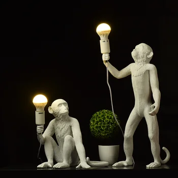 Współczesne małpy lampy Wiszące lampy strych lina sztuka alpy repliki żywicy wiszące lampy lampa kryty ozdoby oświetlenia