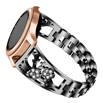 Wymiana stali nierdzewnej Crystal pasek do Samsung Galaxy Watch 46 mm Quick Release bransoletka akcesoria SmartWatch
