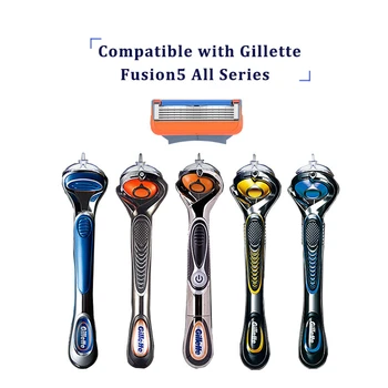 Wymienne Ostrza Pasują Gillette Fusion 5 All Series Safety Razor Blade Razor Kasety Dla Mężczyzn 5 Warstw Stali Nierdzewnej