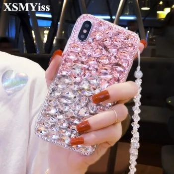 XSMYiss Bling Jewelled Rhinestone Crystal Diamond miękki futerał do telefonu etui do Samsung S6 S7 S8 S9 S10 S10 PLUS Lite Note5 8 9