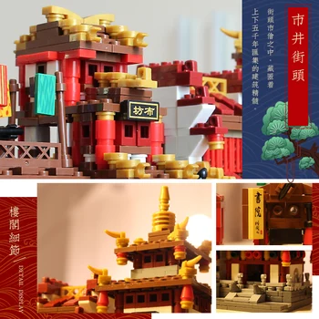 XingBao City Street Series Mini China Town Starożytna Chińska Architektura Model Klocki Dla Dzieci Zabawki Fit Lepining Bricks Prezent
