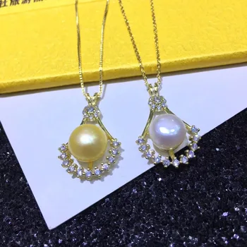 YIKALAISI 925 srebro biżuteria dla kobiet naturalny 10-11 mm słodkowodne perły naszyjnik wisiorek 2018 nowa moda Hurtownia