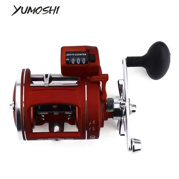 YUMOSHI 12BB HighSpeed Fishing Reel AC 30/50D 3.8:1/5.2:1 elektryczny liczenie głębokości lewy /prawy mnożnik obudowa z odlewu bęben