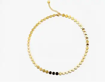 YUN systemu RUO różowe złoto kolor srebrny nowoczesny stylowy cekinów Чокеры naszyjnik kobieta 316 l biżuteria ze stali nierdzewnej nigdy nie znikają sprzedaż