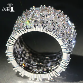 YaYI Jewelry Fashion Princess Cut 18CT Biały Cyrkon srebrny kolor obrączki ślubne miłosne pierścienie partyjne pierścienie 1200